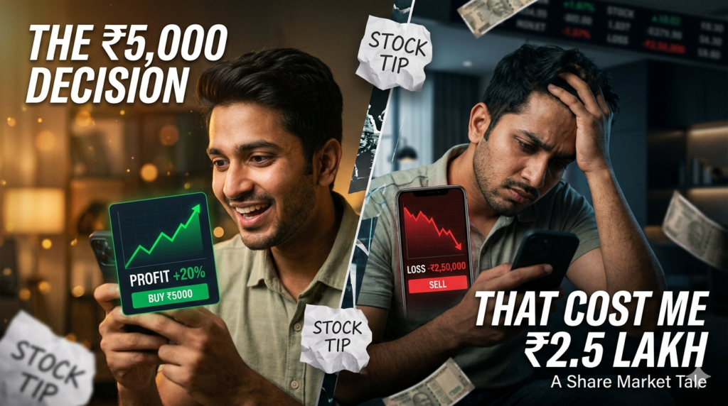 He Invested ₹5000 on a Stock Tip… 3 Months Later He Lost ₹2.5 Lakh – A Costly Stock Tip Mistake